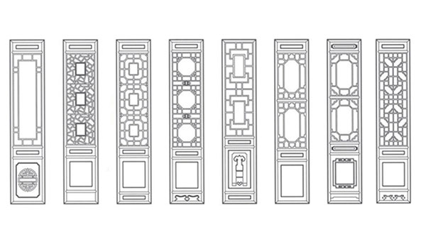 临桂喜迎门中式花格CAD设计图样式大全